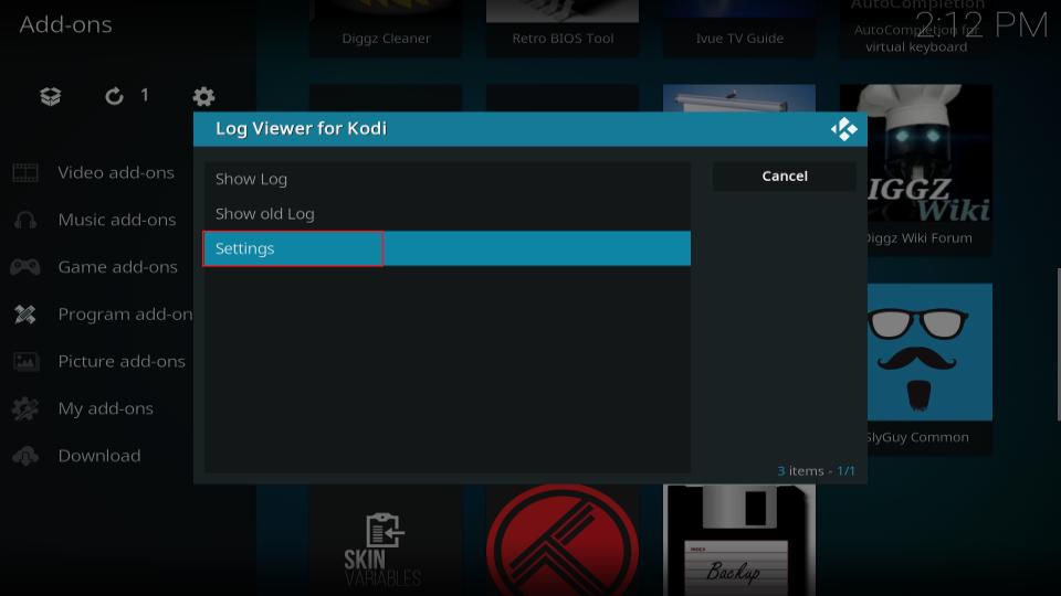 select settings