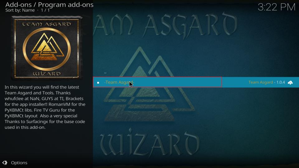 select team asgard