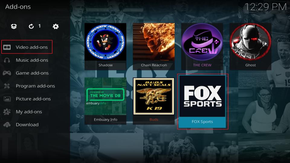 video addons- fox sports