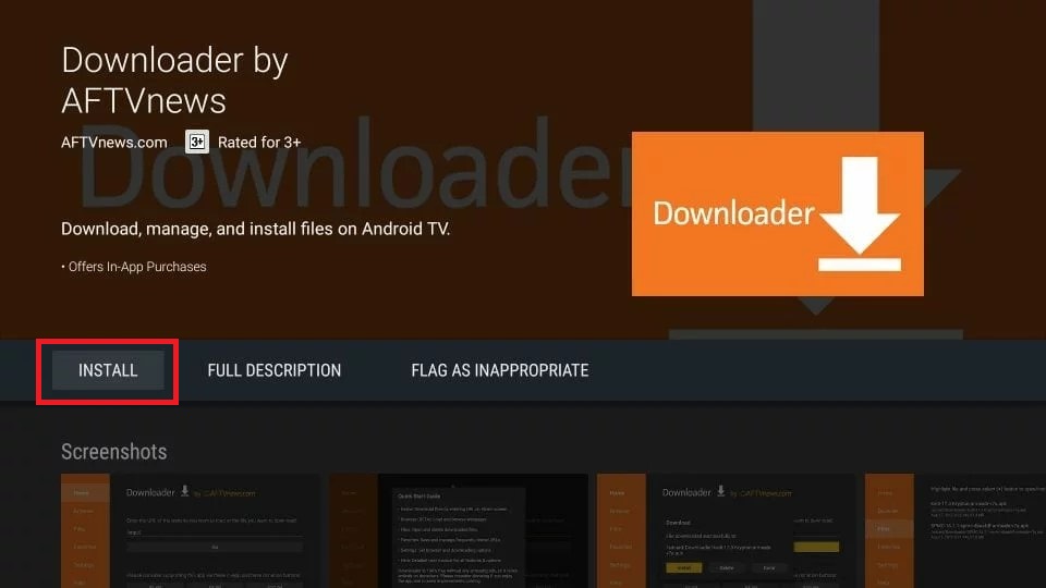 click on install button