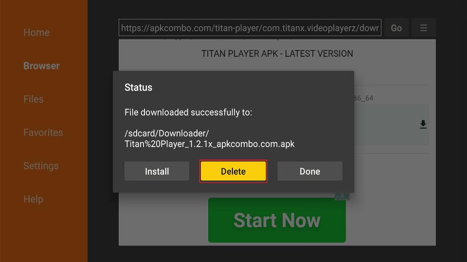 delete tplayer apk