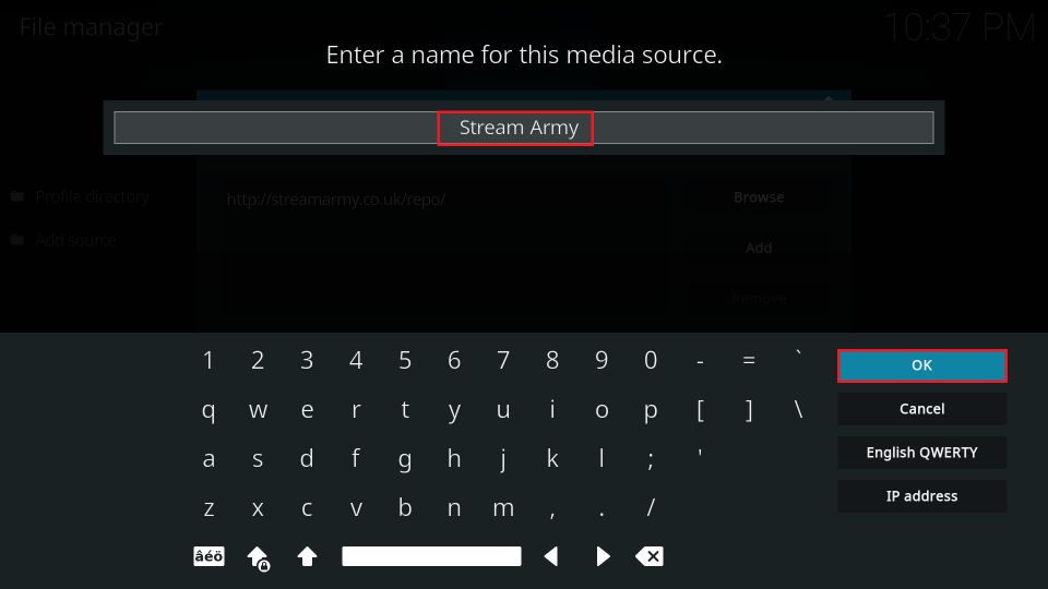 enter name stream army