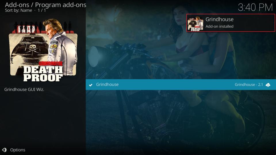 grindhouse addon repository installled