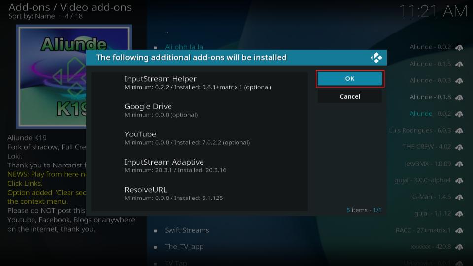 install additional addons