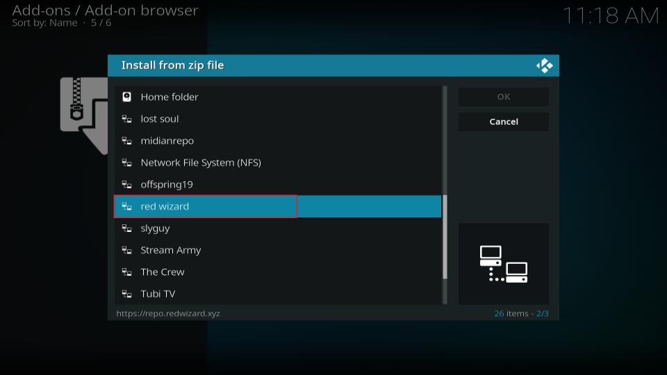 install from zip file red wizard