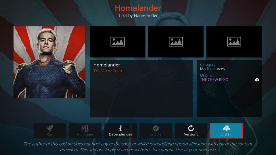 install homelander