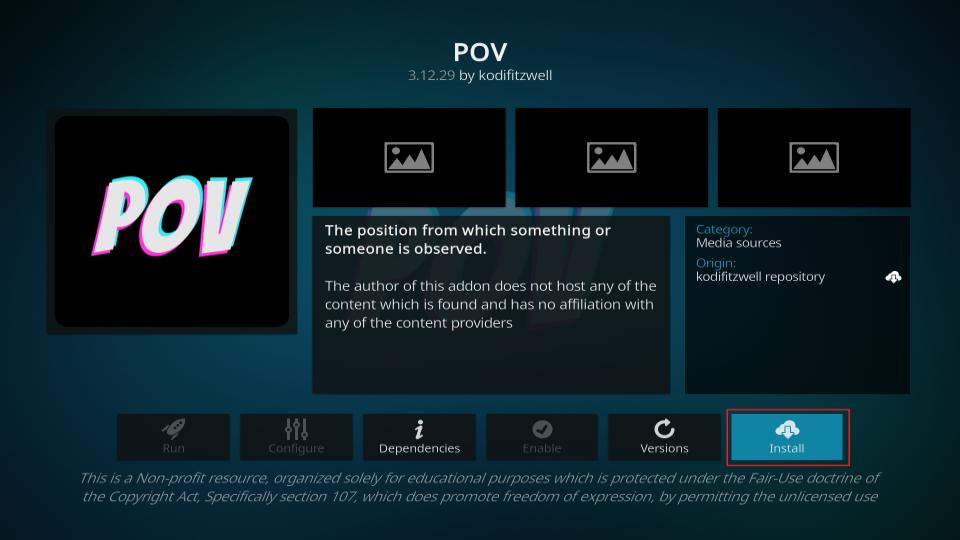 install pov addon