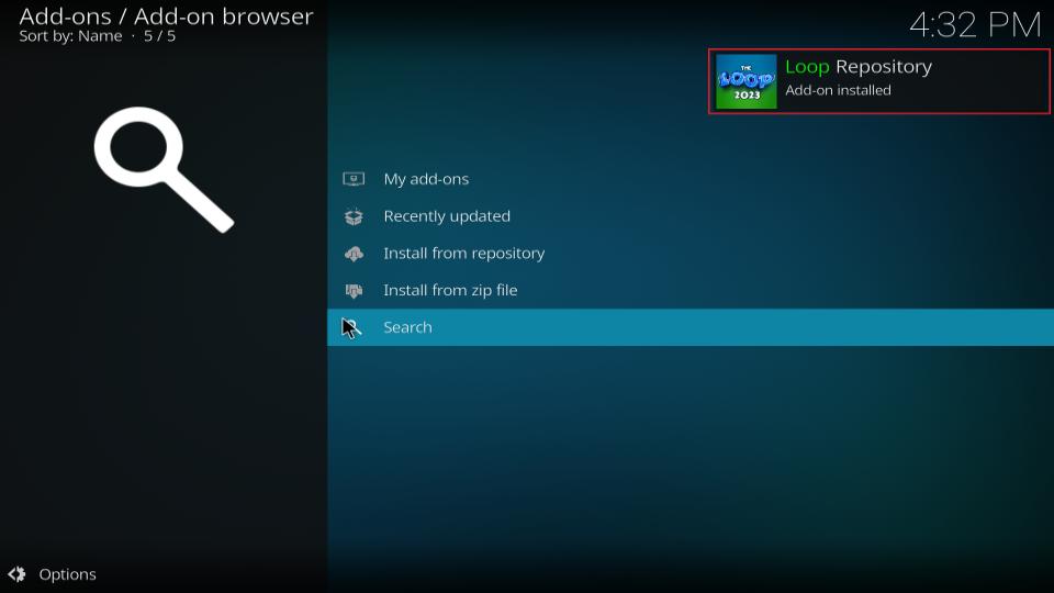 loop addon installed