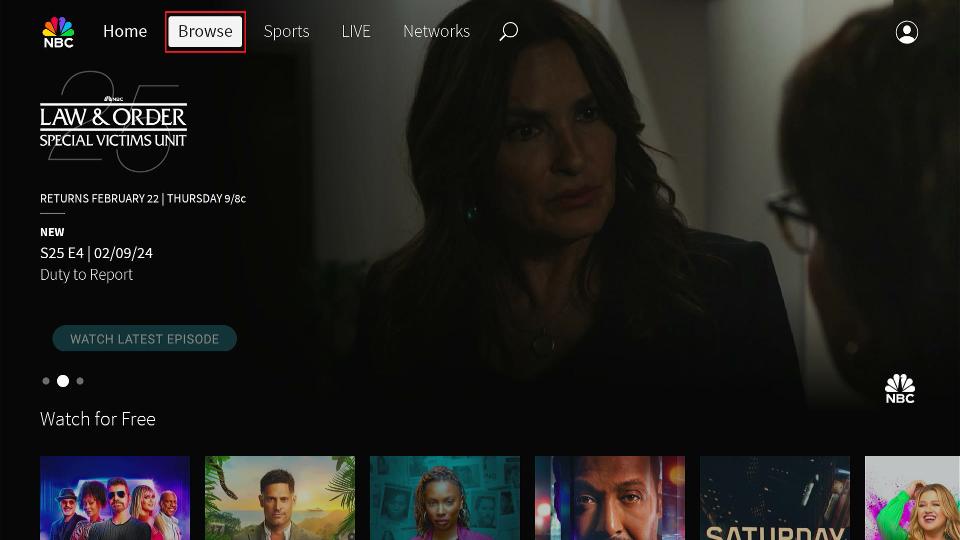 nbc homepage browse