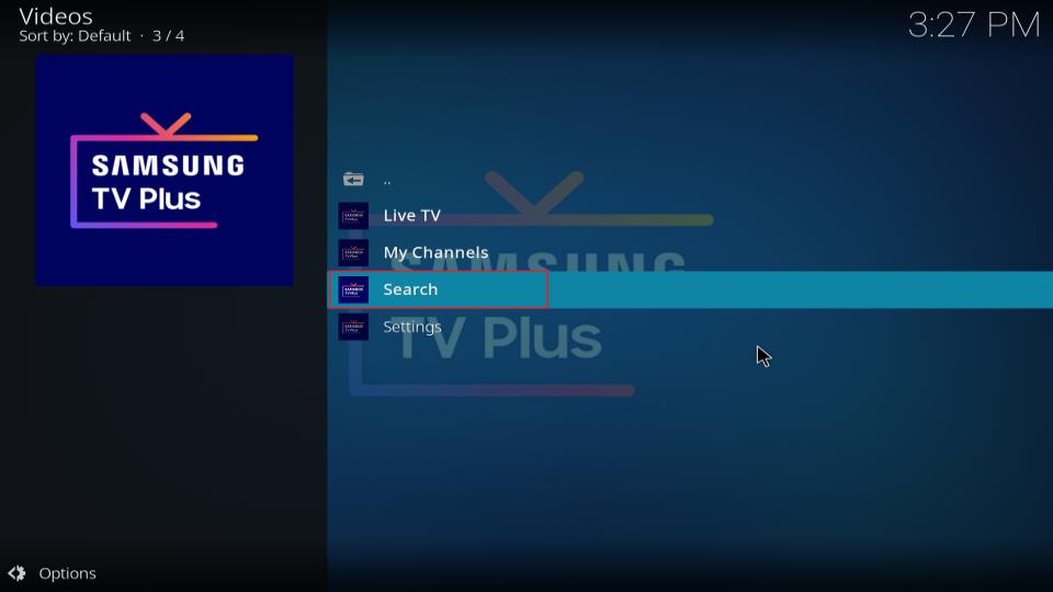 samsung tv plus search