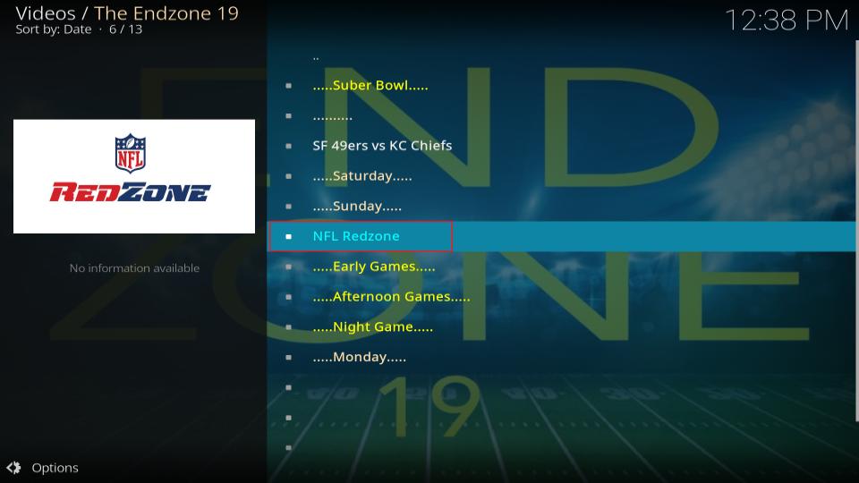 select nfl redzone