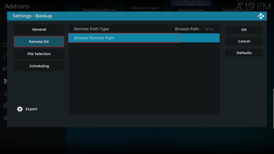 select remote dir