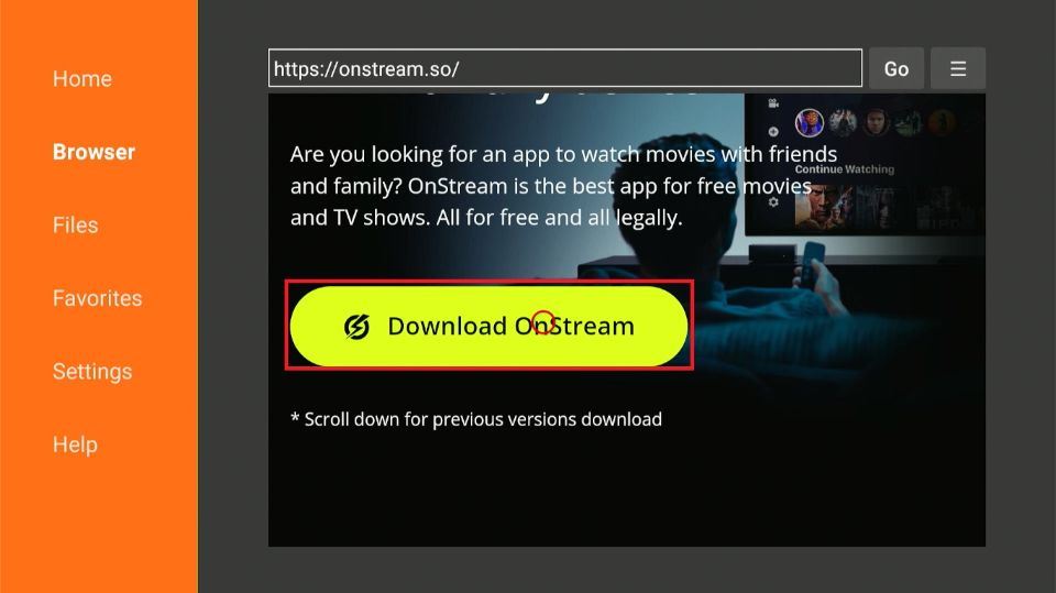 click on download onstream