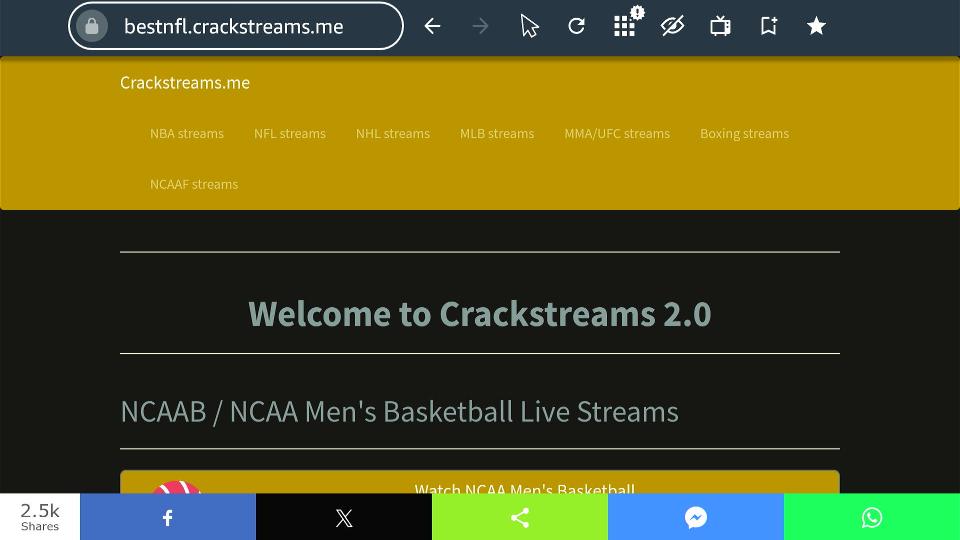 crackstreams home page