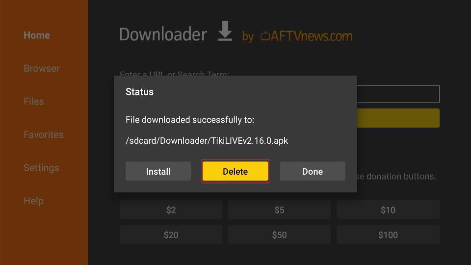 delete apk