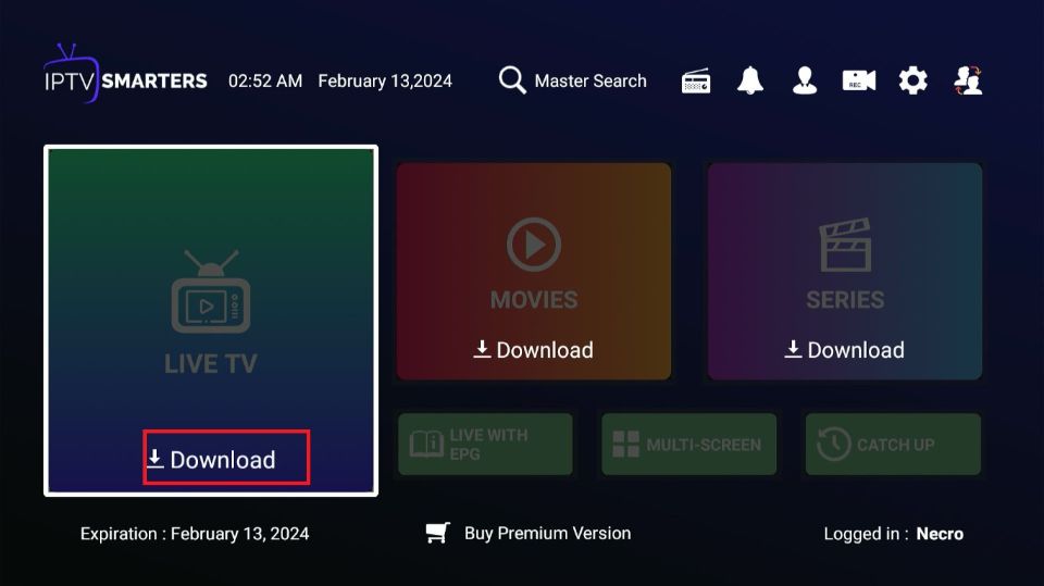 click on download button