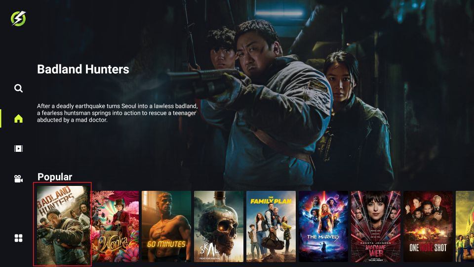Tap on any available title to start streaming