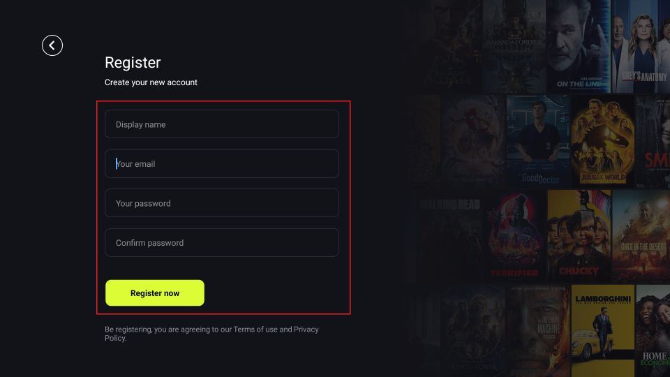enter details and click on Register now