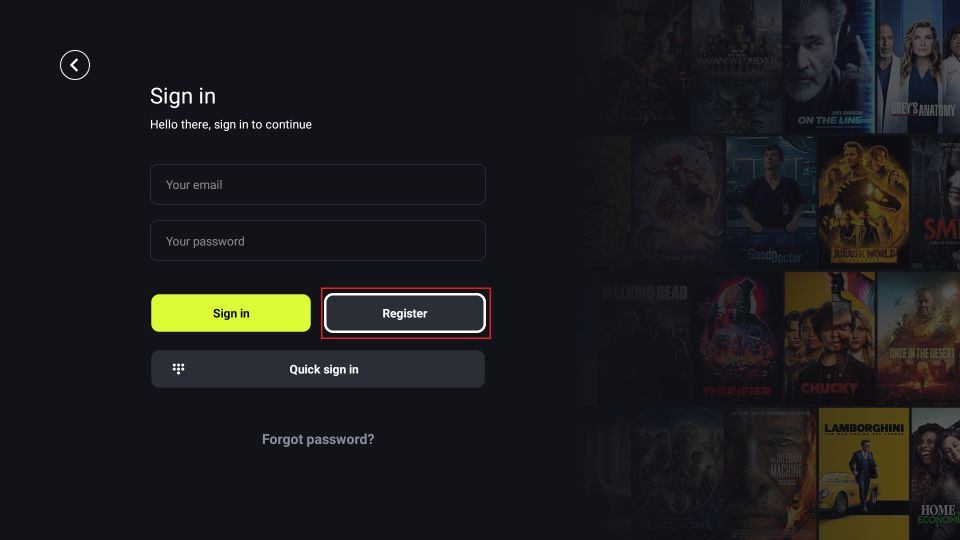 click on Register