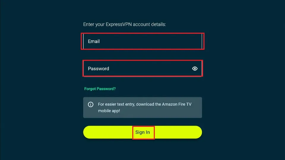 enter the login details