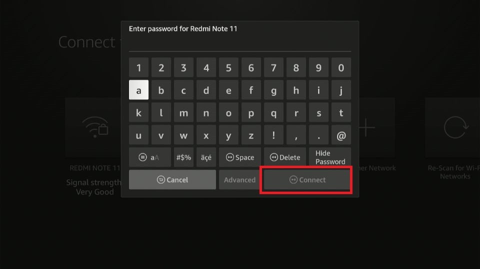 click on connect button