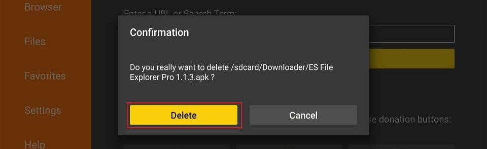 confirm delete es file explorer pro apk