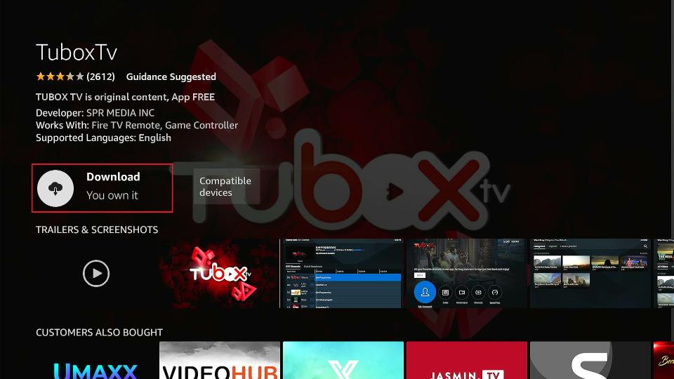 select download tubox tv