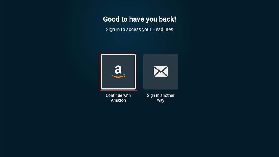 select sign in with amazon