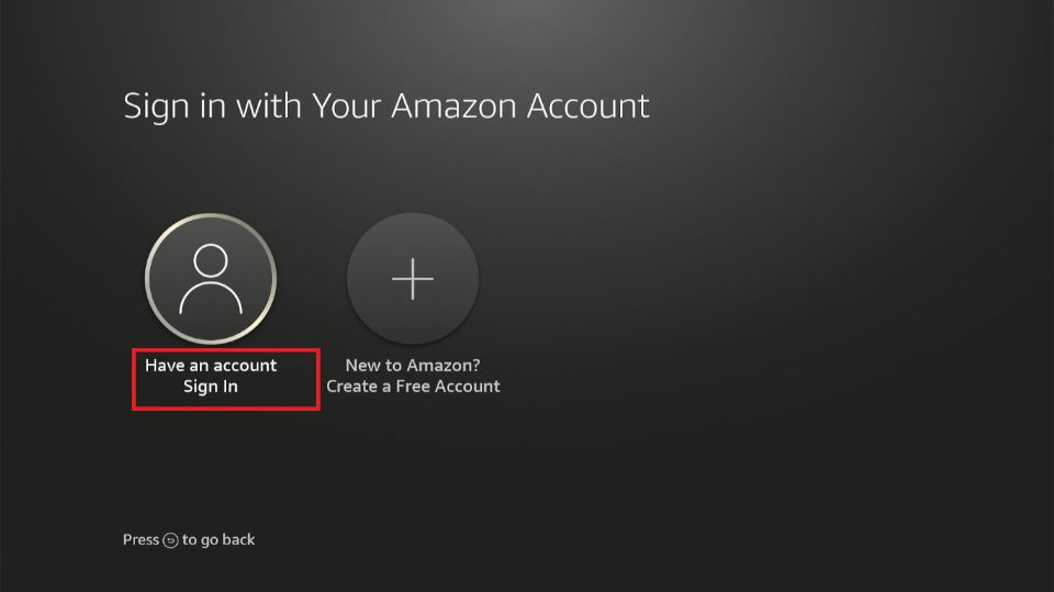 select have an account to sign in