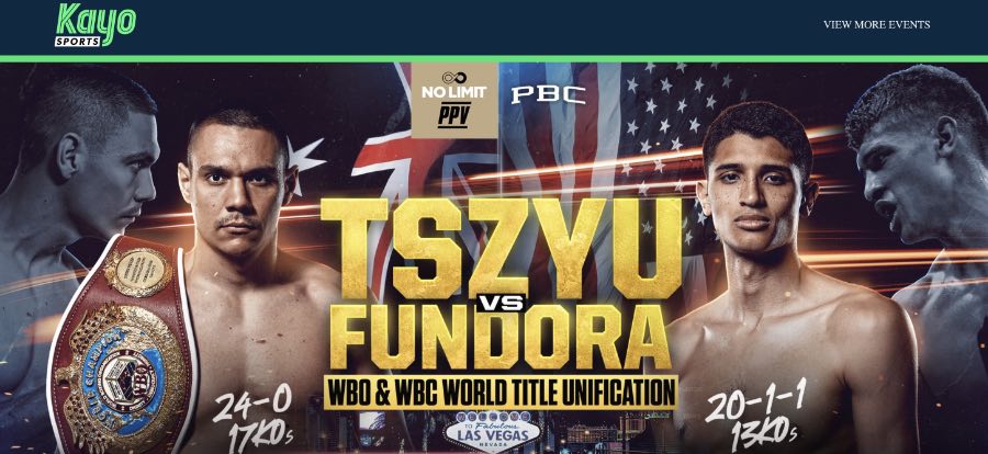 Watch Tszyu vs. Fundora in Australia