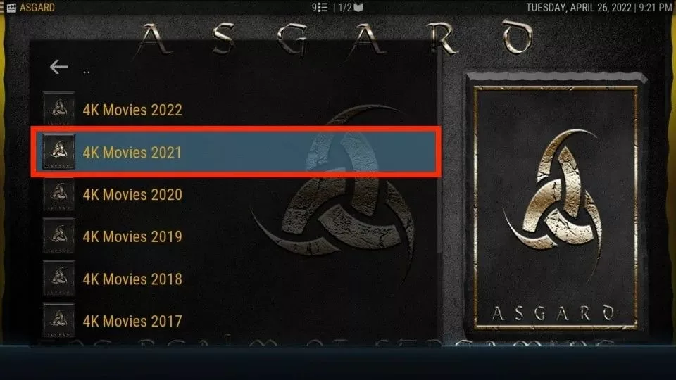 asgard addon movies list