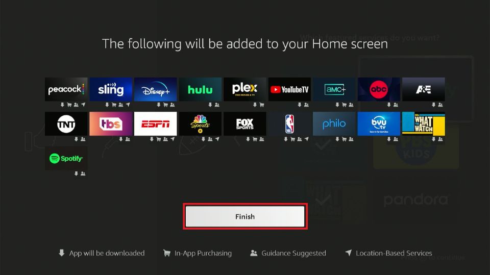 click on finish button