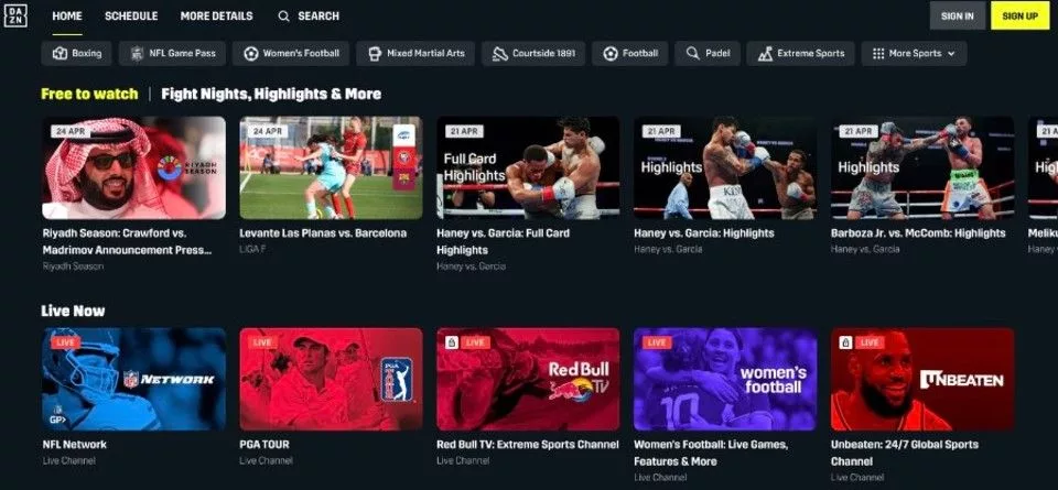 DAZN Pricing in the UK