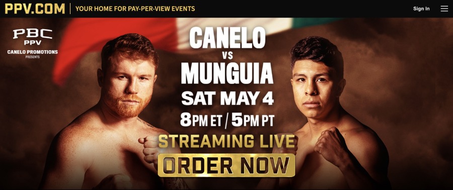 stream Canelo vs. Munguia on PPV