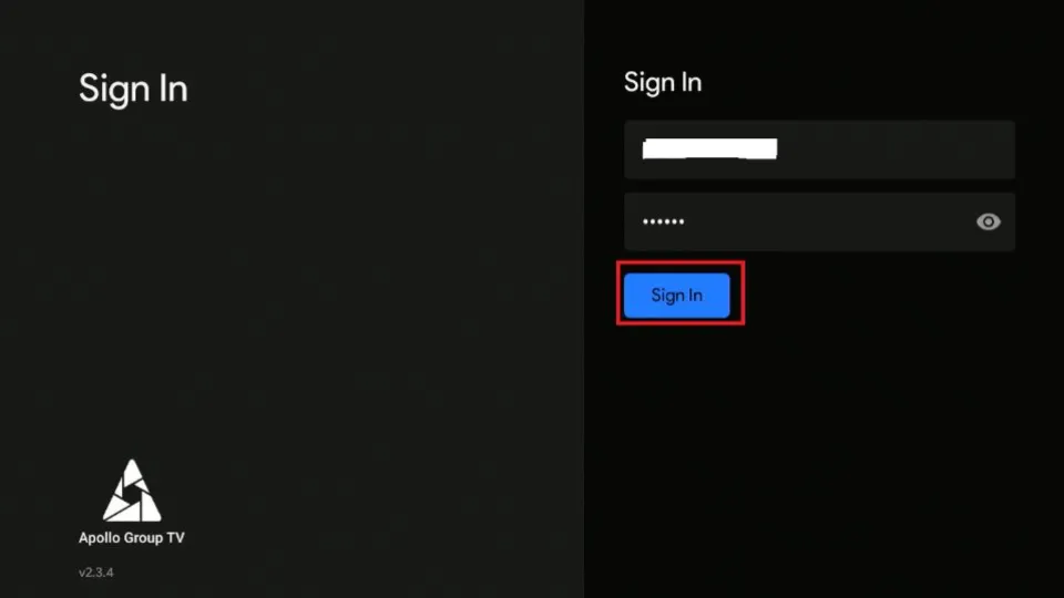 click on sign in