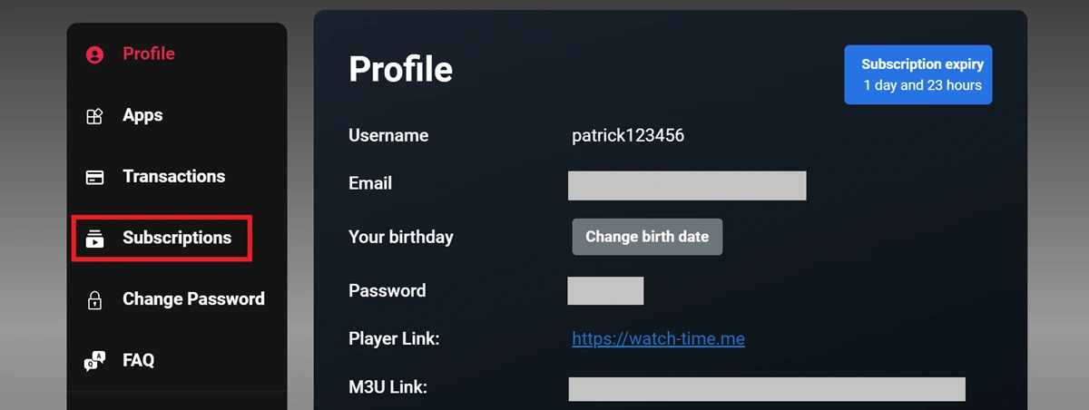 select subscriptions