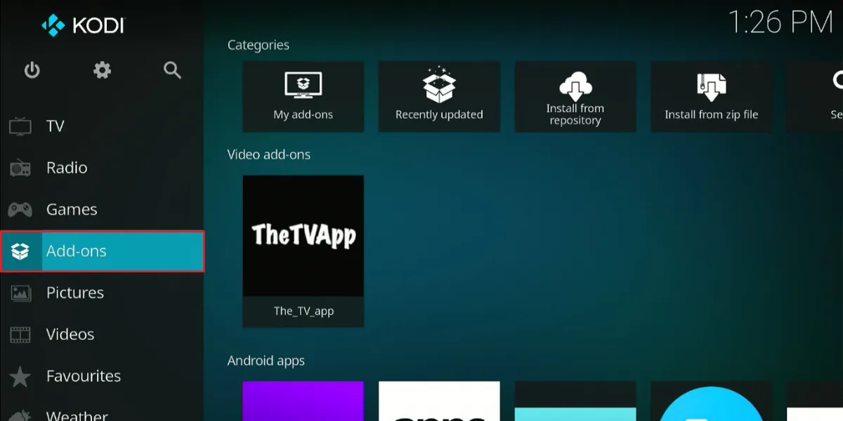 How to Use The TV App Kodi Addon