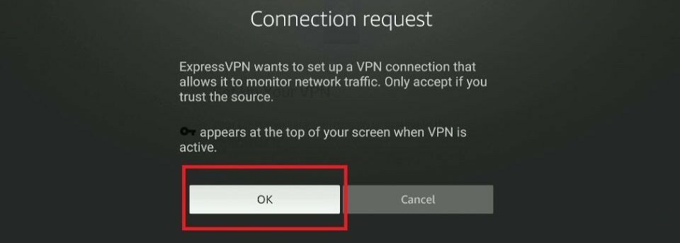 connection request select ok