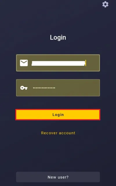 click on login button