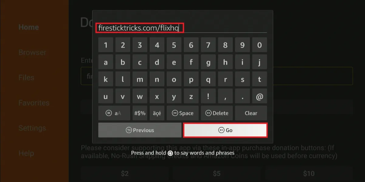 enter flix hq url