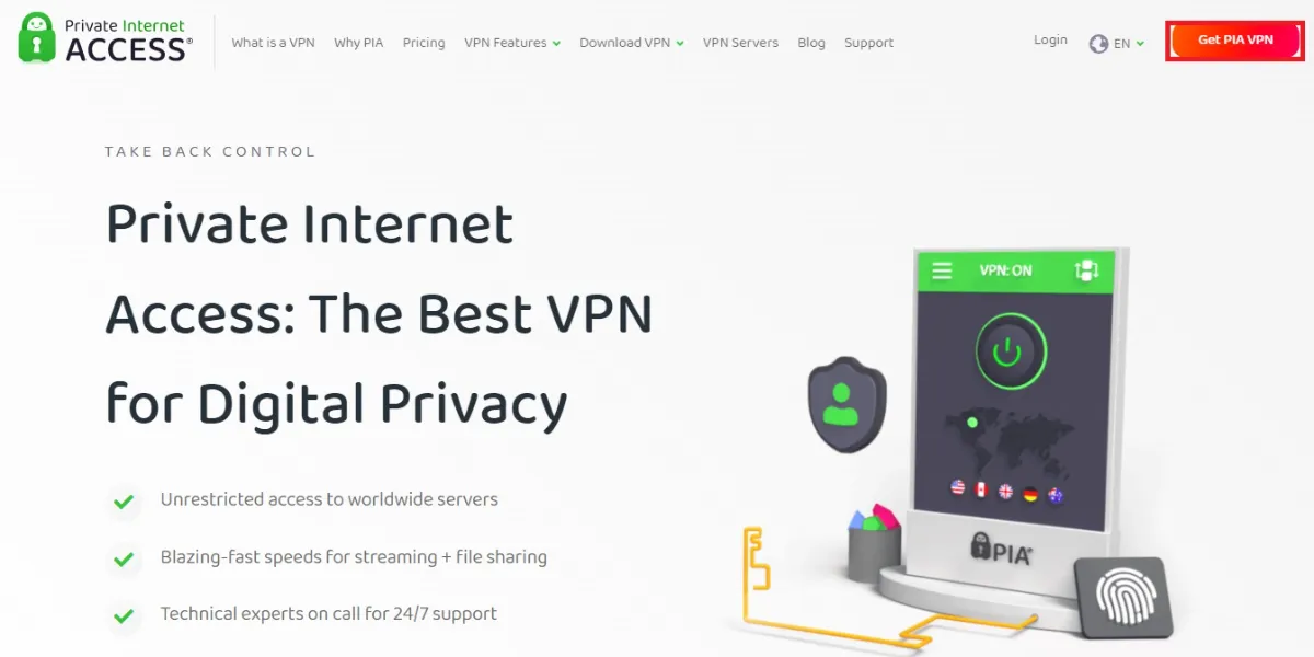 click on get pia vpn button