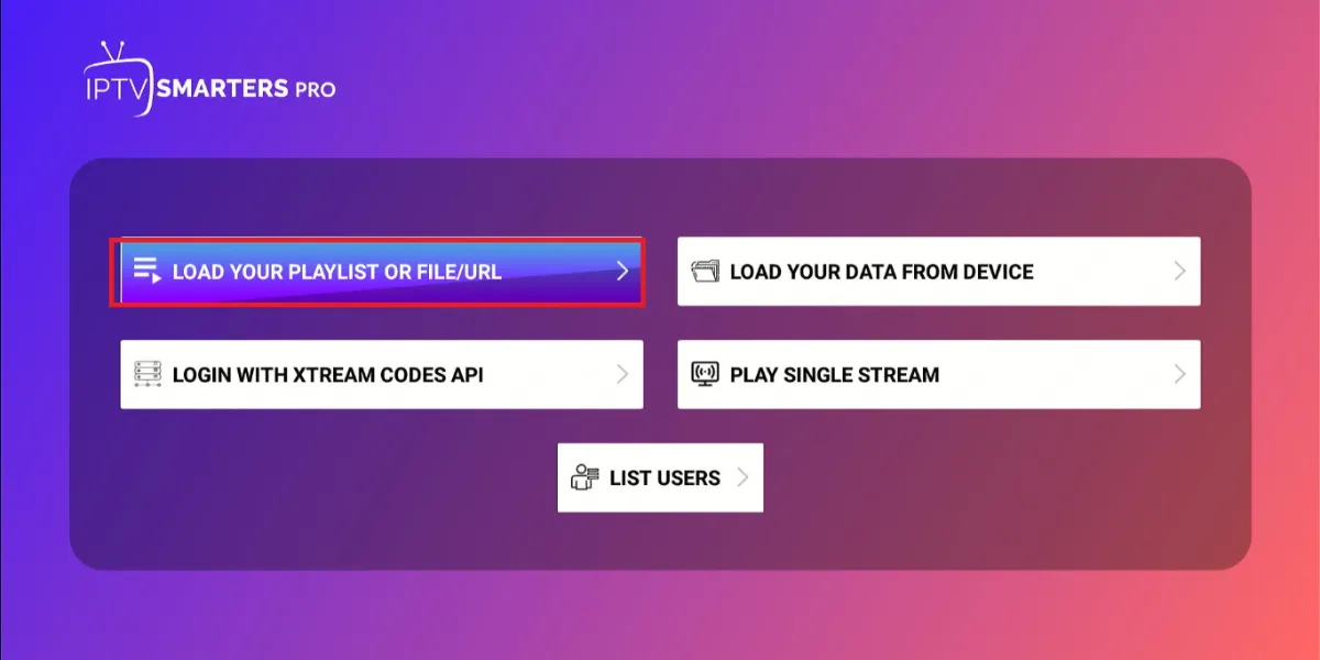select Load Your Playlist/File tab