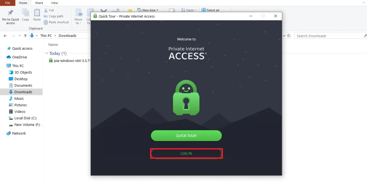 click on login button