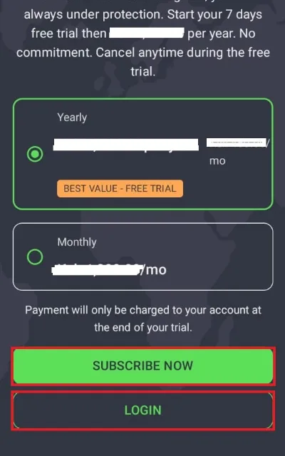 click on login tab