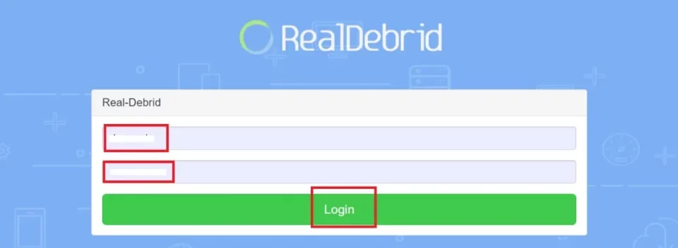 Real Debrid account login credentials