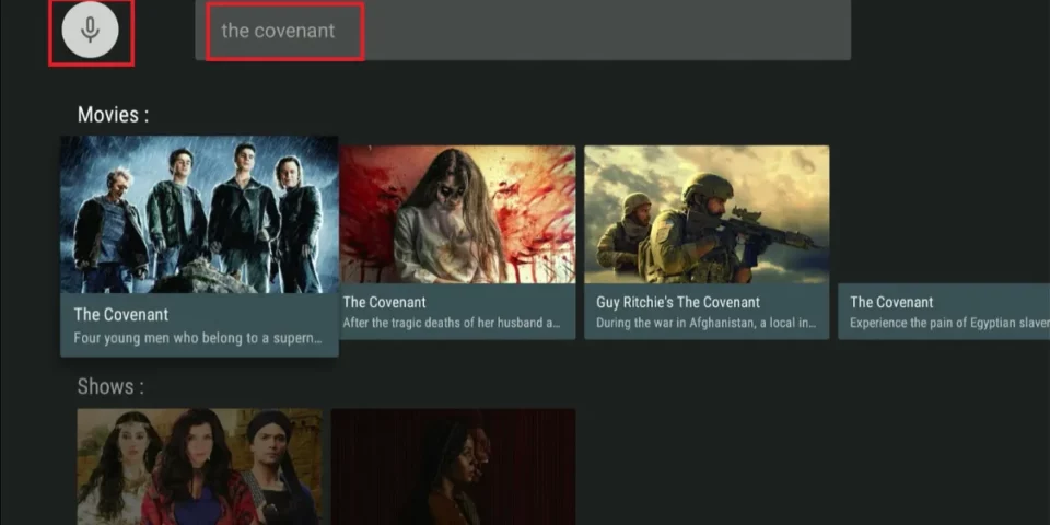 click on search tab