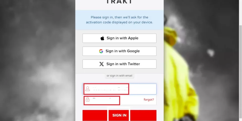 click on sign in button