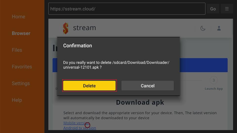 delete apk