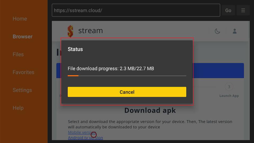 downloading sstream