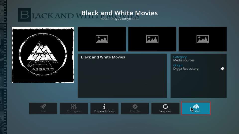 install black and white movies addon